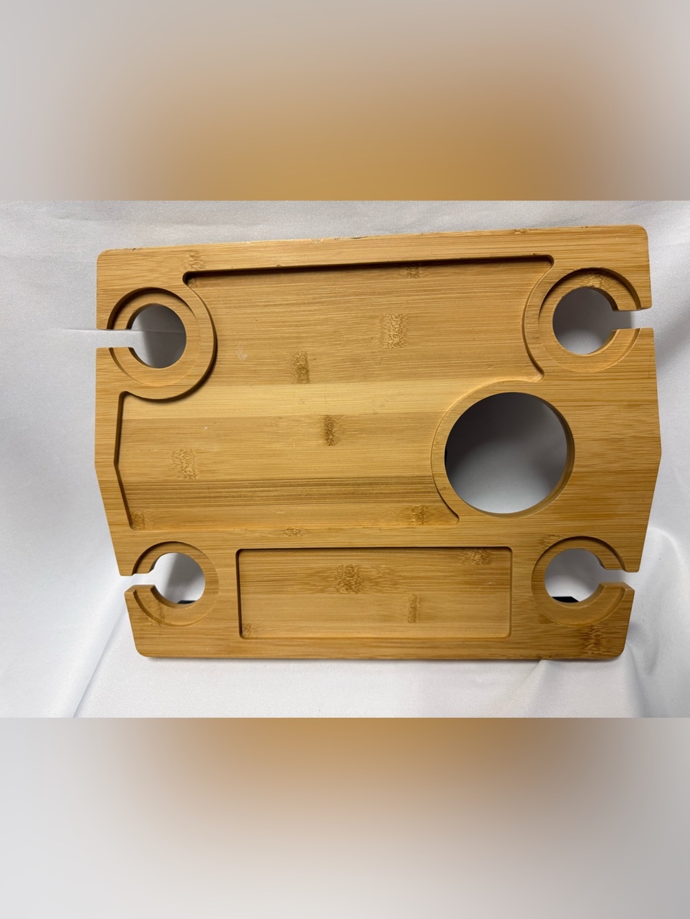 Bamboo Wine Picnic Table Folding Charcuterie Tray 4 glass bottle holder